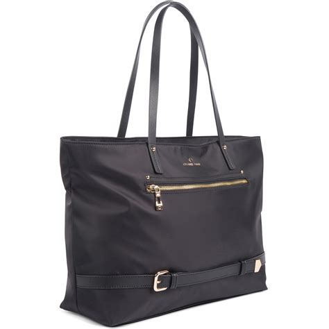 celine dion tote black with outside zipper|Celine .